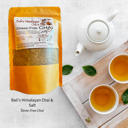 Bali Himalayan Herbal Stress-Free Tea - Calming Herbal Chai Blend | Caffeine-Free Relaxation Tea