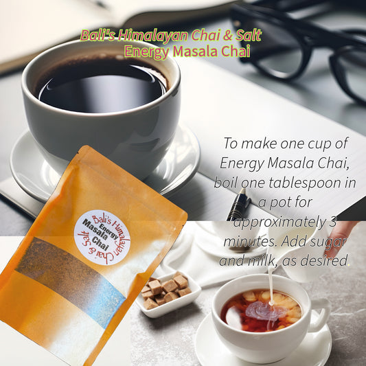 Bali Himalayan Energy Masala Tea - Invigorating Herbal Chai Blend | Caffeine-Free Wellness Tea